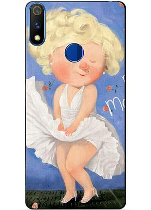 Силиконовый чехол бампер для realme 3 pro с рисунком монро гапчинская