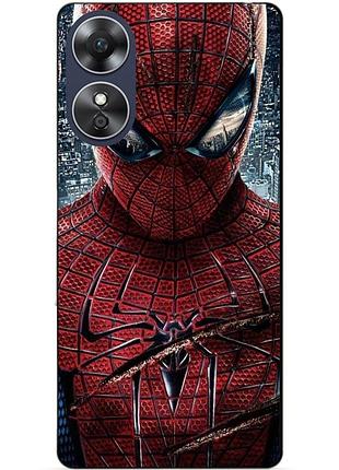 Силіконовий бампер чохол для oppo a17 людина павук spider man