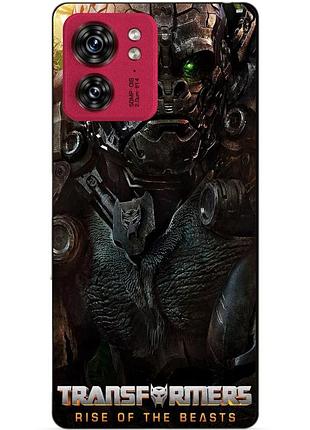 Силиконовый чехол бампер для motorola edge 40 с рисунком оптимус праймал звероботы трансформеры transformers
