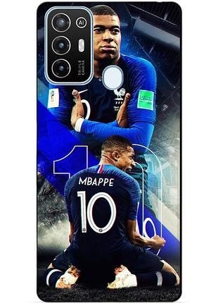 Силиконовый бампер чехол для zte blade a52 с рисунком mbappe франция