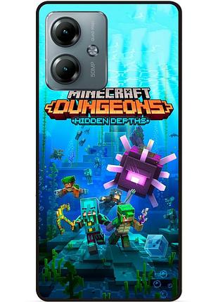 Силиконовый чехол бампер для motorola moto g14 с рисунком майнкрафт minecraft