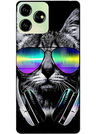 Чехол силиконовый бампер для zte blade v50 design с рисунком музыкальный кот