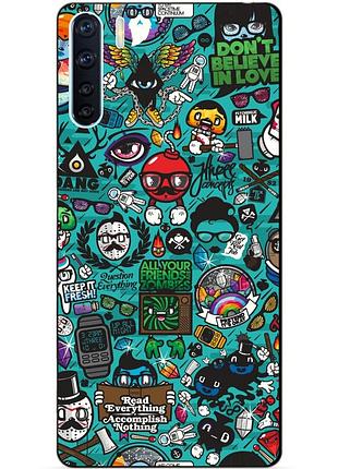 Силіконовий бампер чохол для oppo a91 з малюнком стікери