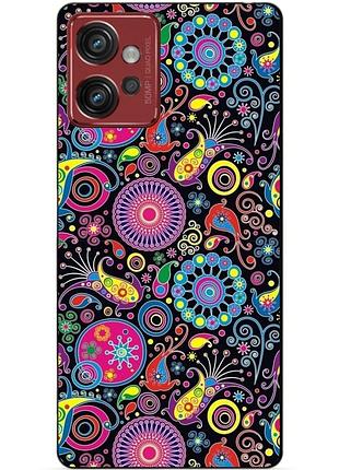 Силиконовый чехол бампер для motorola moto g32 с рисунком восточные узоры