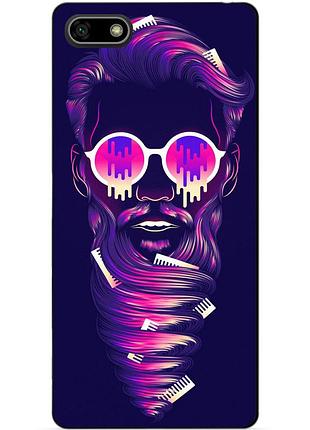 Силиконовый бампер чехол для huawei y5 prime 2018 с рисунком бородач