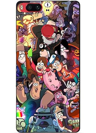 Силиконовый бампер чехол для xiaomi mi a1 с рисунком gravity falls