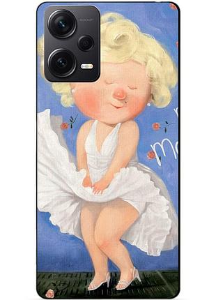 Силиконовый бампер чехол для xiaomi redmi note 12 pro plus с рисунком мерлин монро