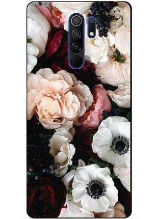 Силіконовий бампер чохол для xiaomi redmi 9 з малюнком маки