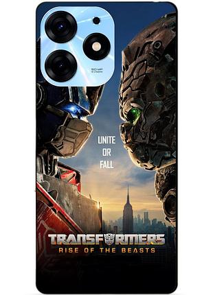 Силиконовый чехол бампер для tecno spark 10 pro с рисунком звероботы трансформеры transformers