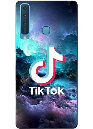 Силиконовый бампер чехол для samsung a9 2018 с рисунком tik tok