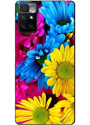 Силіконовий бампер чохол для xiaomi redmi 10 з малюнком хризантеми