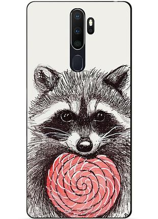 Силіконовий бампер чохол для oppo a5 2020 з малюнком єнот
