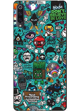 Силиконовый чехол бампер для xiaomi mi 9 с рисунком стикеры