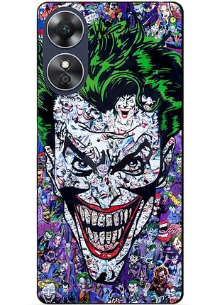 Силиконовый бампер чехол для oppo a17 с рисунком джокер