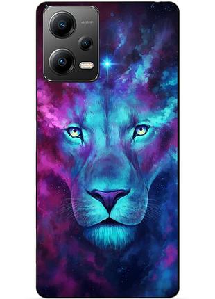 Силиконовый бампер чехол для xiaomi poco x5 5g с рисунком космический лев