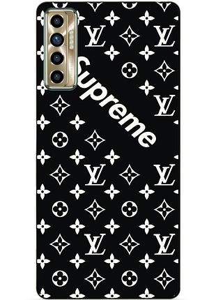 Силіконовий бампер чохол для tecno camon 17p з малюнком supreme