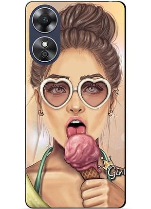 Силіконовий бампер чохол для oppo a17 з малюнком морозиво