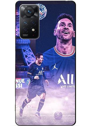 Силиконовий бампер чехол для xiaomi redmi note 11 pro з картинкою messi psg