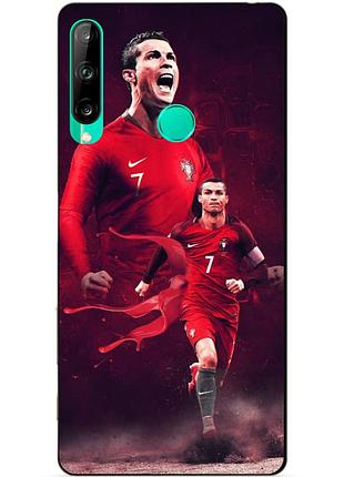 Силиконовый чехол бампер для huawei p40 lite e с рисунком ronaldo португалия