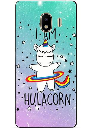 Силиконовый бампер чехол для samsung j4 galaxy j400 с рисунком единорог