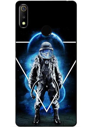 Силиконовый чехол бампер для realme 3 с рисунком космонавт