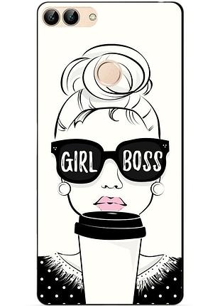 Силіконовий бампер чохол для huawei p smart з малюнком girl boss