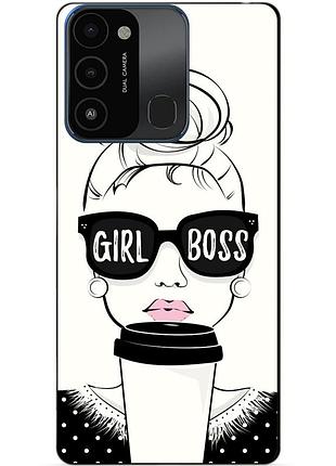 Силіконовий бампер чохол для tecno spark go 2022/spark 8c з малюнком girl boss