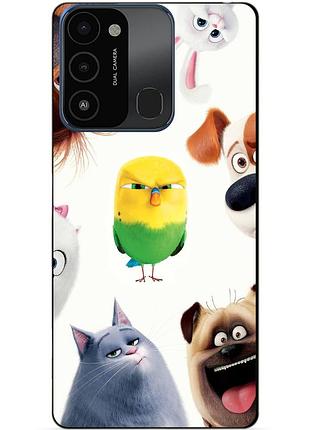 Силіконовий бампер чохол для tecno spark go 2022/spark 8c з малюнком таємне життя домашніх животних