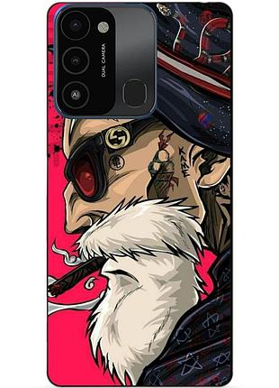 Силиконовый бампер чехол для tecno spark go 2022/spark 8c с рисунком дед хипстер