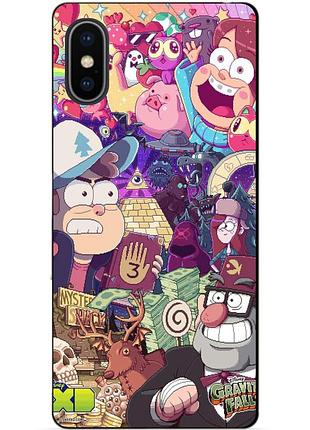 Силиконовый бампер чехол для iphone xs с рисунком гравити фолз