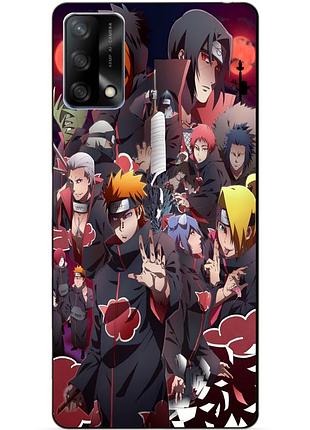Силиконовый бампер чехол для oppo a74 с рисунком наруто аниме
