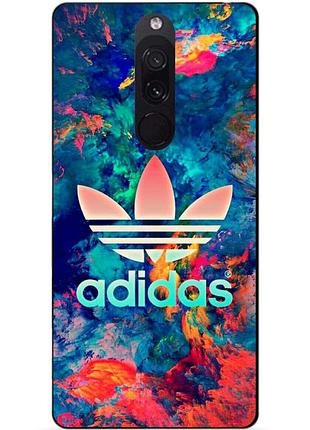 Силиконовый чехол бампер для xiaomi redmi 8 с рисунком adidas краски