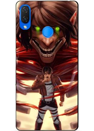 Силіконовий бампер чохол для huawei p smart plus з аніме attack on titan