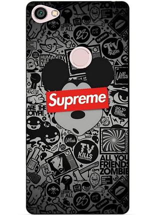 Силиконовый чехол бампер для xiaomi redmi note 5a prime с рисунком микки supreme