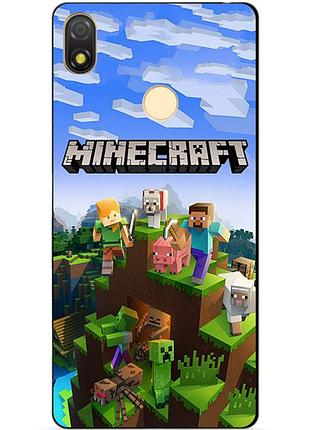 Силіконовий бампер чохол для tecno pop 3 з малюнком minecraft