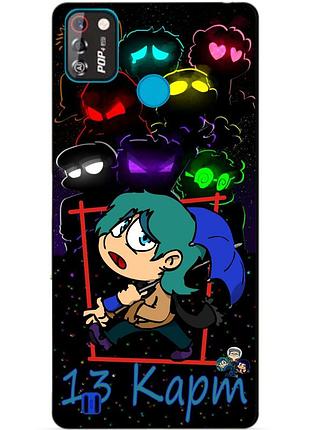 Силиконовый бампер чехол для tecno pop 4 pro с героем 13 карт зонтик