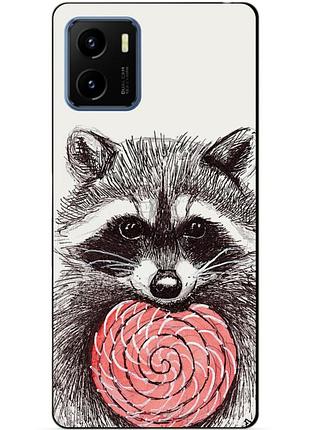 Силиконовый бампер чехол для vivo y15s с рисунком енот