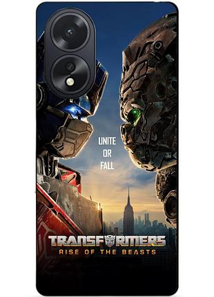 Силиконовый чехол бампер для oppo a18 с рисунком звероботы трансформеры transformers