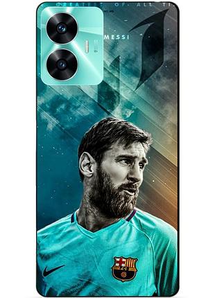 Силиконовый чехол бампер для realme c55 с рисунком leo messi месси