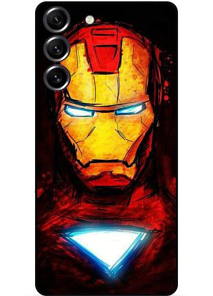 Силиконовый бампер чехол для samsung s21 fe с рисунком marvel марвел железный человек iron man