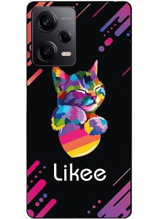 Силиконовый чехол бампер для xiaomi redmi note 12 pro 5g с рисунком likee лайки