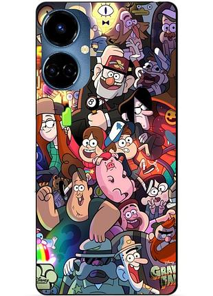 Силіконовий бампер чохол для tecno camon 19/19 pro з малюнком гривіті фолз gravity falls