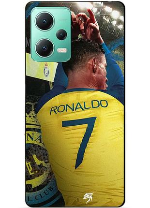 Силиконовый чехол бампер для xiaomi redmi note 12 5g с рисунком ronaldo аль наср роналдо