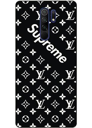 Силіконовий бампер чохол для xiaomi redmi 9 з малюнком supreme