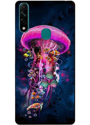 Силіконовий бампер чохол для oppo a31 з малюнком медуза