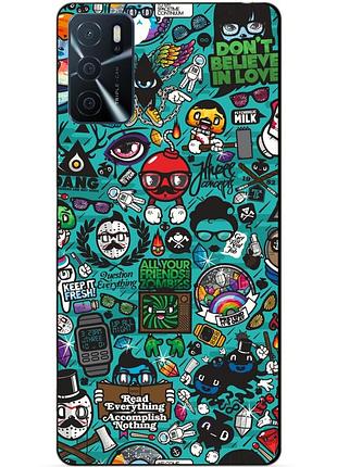 Силіконовий бампер чохол для oppo a16/a54s з малюнком стикери
