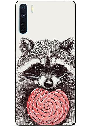 Силіконовий бампер чохол для oppo a91 з малюнком єнот