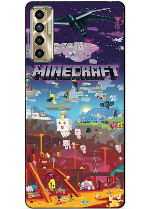 Силіконовий бампер чохол для tecno camon 17p з грою minecraft