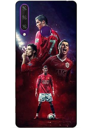 Силіконовий чохол бампер для huawei y6p з малюнком ronaldo mu