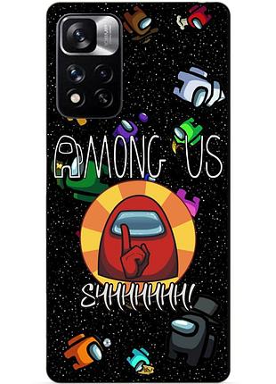 Силіконовий чохол бампер для xiaomi redmi note 11 pro plus 5g з малюнком among us амонг ас